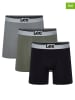 LEE Underwear 3er-Set: Boxershorts "Raymar" in Schwarz/ Khaki/ Grau