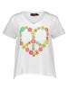 miss goodlife Shirt "Heart Peace" in Weiß/ Bunt
