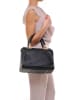 Anna Morellini Leder-Henkeltasche "Viola" in Schwarz - (B)30 x (H)26 x (T)17 cm