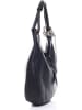 Anna Morellini Leder-Schultertasche "Alba" in Schwarz - (B)38 x (H)34 x (T)10 cm