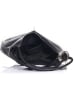Anna Morellini Leder-Schultertasche "Alba" in Schwarz - (B)38 x (H)34 x (T)10 cm