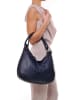 Anna Morellini Leren schoudertas "Alba" donkerblauw - (B)38 x (H)34 x (D)10 cm