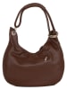Anna Morellini Leder-Schultertasche "Alba" in Braun - (B)38 x (H)34 x (T)10 cm