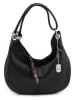 Anna Morellini Leder-Schultertasche "Alba" in Schwarz - (B)38 x (H)34 x (T)10 cm