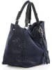 Anna Morellini Skórzany shopper bag "Solana" w kolorze granatowym - 42 x 30 x 20 cm