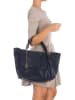 Anna Morellini Skórzany shopper bag "Solana" w kolorze granatowym - 42 x 30 x 20 cm
