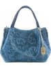 Anna Morellini Leder-Henkeltasche "Clarissa" in Blau - (B)28 x (H)20 x (T)12 cm