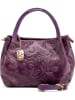 Anna Morellini Leder-Henkeltasche "Clarissa" in Lila - (B)28 x (H)20 x (T)12 cm