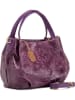 Anna Morellini Skórzana torebka "Clarissa" w kolorze fioletowym - 28 x 20 x 12 cm