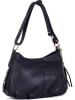 Anna Morellini Leder-Schultertasche "Mia" in Dunkelblau - (B)30 x (H)20 x (T)8 cm