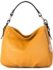 Anna Morellini Skórzana torebka "Noemi 1" w kolorze żółtym - 30,5 x 26 x 9 cm