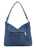 Anna Morellini Leder-Schultertasche "Dania" in Blau - (B)29 x (H)24 x (T)8 cm