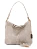 Anna Morellini Leder-Schultertasche "Linda" in Beige - (B)29 x (H)24 x (T)8 cm