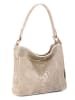 Anna Morellini Leder-Schultertasche "Linda" in Beige - (B)29 x (H)24 x (T)8 cm