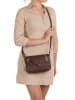 Anna Morellini Leder-Umhängetasche "Lola" in Dunkelbraun - (B)24 x (H)18 x (T)6 cm