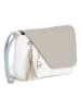 Anna Morellini Leren schoudertas "Lola" taupe/wit - (B)24 x (H)18 x (D)6 cm