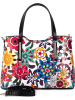 Anna Morellini Leder-Henkeltasche "Cicile" in Schwarz/ Bunt - (B)28 x (H)22 x (T)8 cm