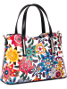 Anna Morellini Leder-Henkeltasche "Cicile" in Schwarz/ Bunt - (B)28 x (H)22 x (T)8 cm