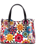 Anna Morellini Leder-Henkeltasche "Cicile" in Schwarz/ Bunt - (B)28 x (H)22 x (T)8 cm