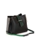 Anna Morellini Leder-Umhängetasche "Ciosa" in Schwarz/ Grau - (B)22 x (H)17 x (T)10 cm