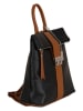 Anna Morellini Leder-Rucksack "Azalea" in Schwarz/ Hellbraun - (B)30 x (H)31 x (T)11 cm