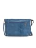 Anna Morellini Leder-Umhängetasche "Beverly" in Blau - (B)22 x (H)18 x (T)2 cm