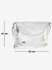 Anna Morellini Leder-Umhängetasche "Beverly" in Silber - (B)22 x (H)18 x (T)2 cm