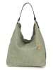 Anna Morellini Leder-Schultertasche "Sebastiana" in Grün - (B)38 x (H)36 x (T)14 cm