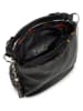 Anna Morellini Leder-Schultertasche "Fiorella" in Schwarz - (B)30 x (H)27 x (T)9 cm