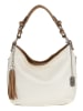 Anna Morellini Leder-Schultertasche "Fiorella" in Creme - (B)30 x (H)27 x (T)9 cm