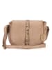 Anna Morellini Leder-Umhängetasche "Luigia" in Beige - (B)23 x (H)19 x (T)9 cm
