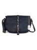 Anna Morellini Leder-Umhängetasche "Luigia" in Dunkelblau - (B)23 x (H)19 x (T)9 cm