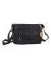 Anna Morellini Leren schoudertas "Leandra" zwart - (B)25 x (H)17 x (D)8 cm