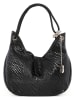Anna Morellini Leder-Schultertasche "Concetta" in Schwarz - (B)38 x (H)34 x (T)19 cm