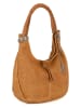 Anna Morellini Leder-Schultertasche "Concetta" in Hellbraun - (B)38 x (H)34 x (T)19 cm