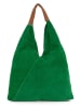 Anna Morellini Skórzany shopper bag "Eleonora" w kolorze zielonym - 40 x 31 x 2 cm