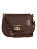 Anna Morellini Leder-Umhängetasche "Iseppa" in Dunkelbraun - (B)24 x (H)21 x (T)9 cm