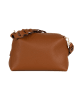 Anna Morellini Leder-Schultertasche "Gessica" in Hellbraun - (B)27 x (H)20 x (T)12 cm