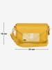 Anna Morellini Leder-Umhängetasche "Terina" in Gelb - (B)22 x (H)16 x (T)6,5 cm