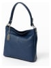 Anna Morellini Leren schoudertas "Paolina" donkerblauw - (B)28 x (H)24 x (D)8 cm