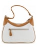 Anna Morellini Leren schoudertas "Sabbatina" wit/camel - (B)30 x (H)20 x (D)12 cm