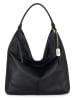 Anna Morellini Leder-Schultertasche "Samuela" in Schwarz - (B)38 x (H)30 x (T)10 cm
