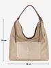 Anna Morellini Leder-Schultertasche "Samuela" in Beige - (B)38 x (H)30 x (T)10 cm
