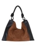 Anna Morellini Leder-Schultertasche "Ferdinanda" in Schwarz/ Braun - (B)55 x (H)40 x (T)13 cm