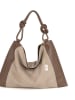 Anna Morellini Leren shopper "Ferdinanda" bruin/beige - (B)55 x (H)40 x (D)13 cm