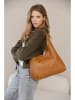 Anna Morellini Leder-Schultertasche "Nicolina" in Hellbraun - (B)41 x (H)42 x (T)11 cm