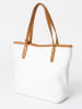 Anna Morellini Leder-Shopper "Lauretta" in Weiß - (B)40 x (H)32 x (T)12 cm