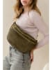 Anna Morellini Leder-Brustbeutel "Lolanda" in Khaki - (B)36 x (H)22 x (T)12 cm