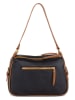 Anna Morellini Leder-Schultertasche "Andreina" in Schwarz/ Cognac - (B)30 x (H)20 x (T)12 cm