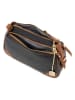 Anna Morellini Leder-Schultertasche "Andreina" in Schwarz/ Cognac - (B)30 x (H)20 x (T)12 cm